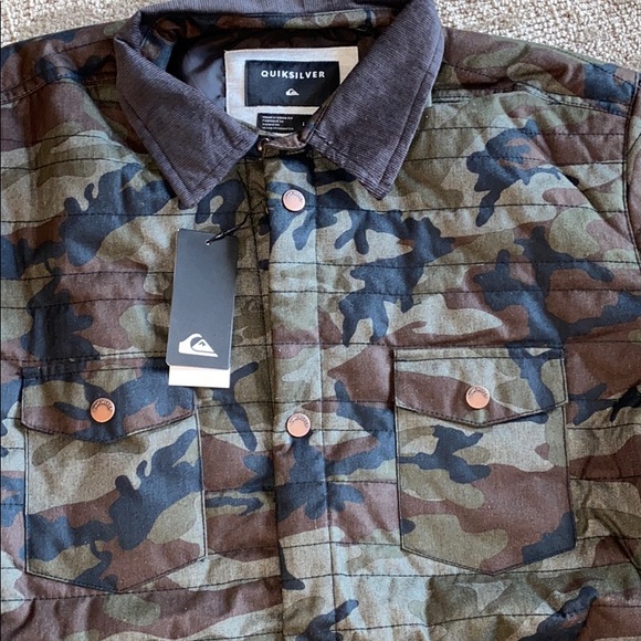 🌲 Quiksilver Broken Nose Jacket - Crucial Camo NWT 🌿 - Picture 7 of 7
